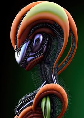 Alien Art - Fashion - Chartreuse and Carrot