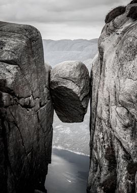 The Iconic Kjerag Stone Above the Lysefjord