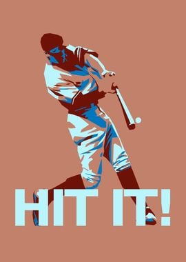 Vintage Baseball Player Swinging