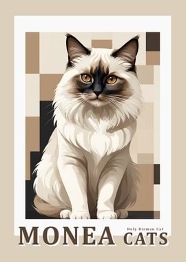 Holy Birman Cat - Abstract MONEA Poster