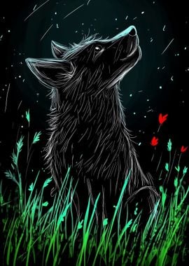 Wolf Under the Stars