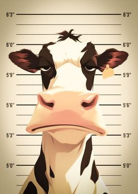 Udderly Guilty - A Cow's Mugshot