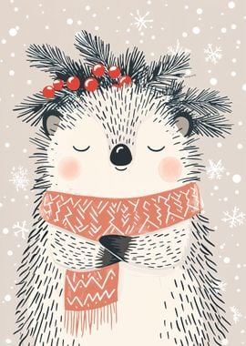 Cozy Hedgehog in Winter