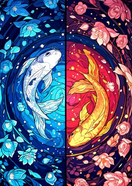 Yin Yang Koi Fish