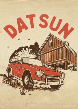 Datsun Vintage Car Illustration