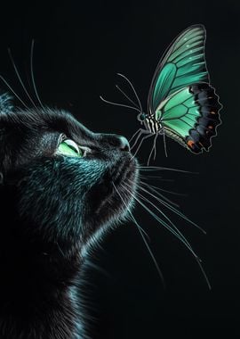 Black Cat and Butterfly