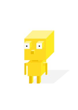 Yellow Pixelated Character