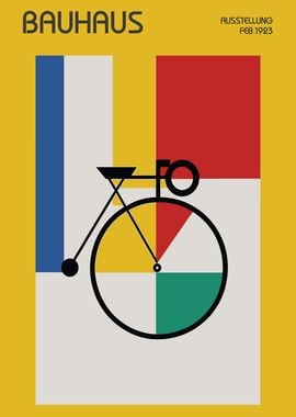 Bauhaus Bicycle Geometric Poster