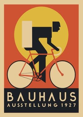 Bauhaus Bicycle Orange Print