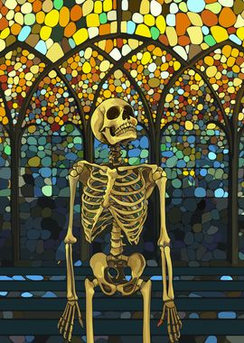 Skeleton Standing in Church