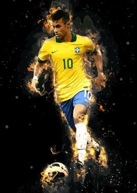 Neymar Jr. Brazil Soccer Art