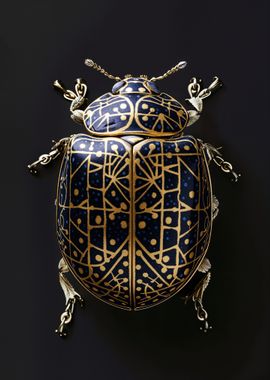 Gold Beetle Sculpture