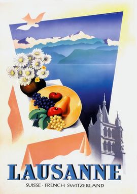 Lausanne Travel Poster