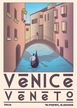 Venice Gondola Illustration