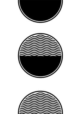 Abstract Black and White Circles