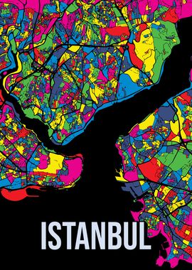 Istanbul Turkey City Map Street Art