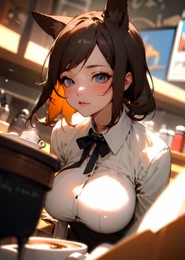 Anime Girl Coffee Shop