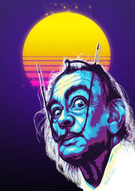 Salvador Dali Retro Art