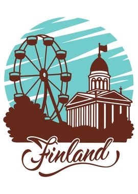 Finland Cityscape Illustration