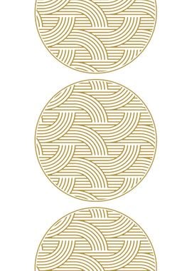 Gold Geometric Circles Art