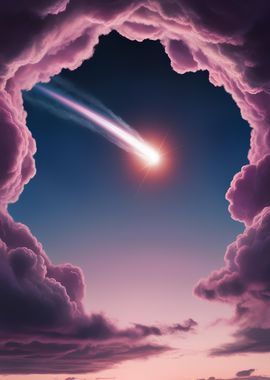 Comet Through Clouds