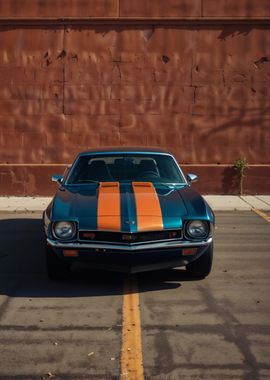 Classic Blue Muscle Car