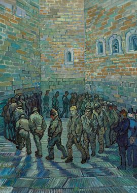 Vincent van Gogh's Prisoners Exercising (1890) famous painting.