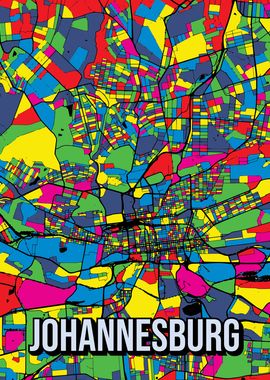 Johannesburg Pop Art City Map