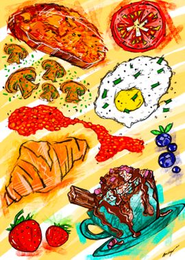 Breakfast Food Illustration