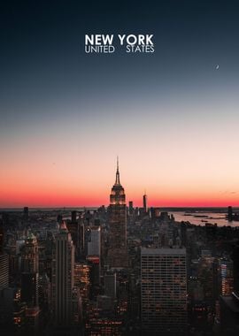 New York City Skyline Sunset