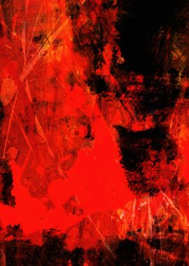 Abstract Red and Black Painting