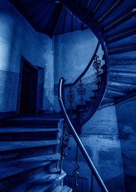 Blue Spiral Staircase