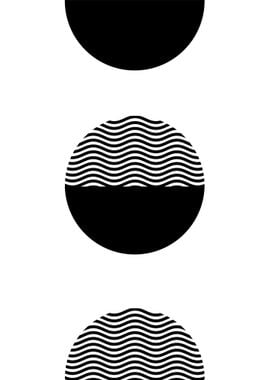 Abstract Black and White Circles