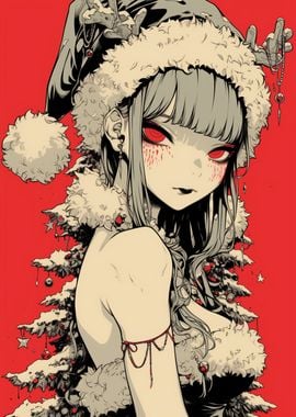 Dark Christmas Anime Girl