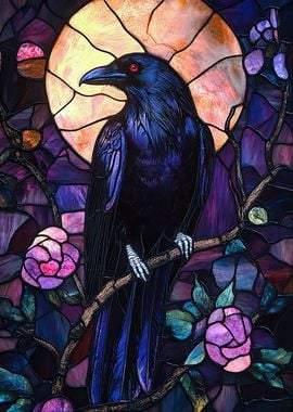 Raven Stained Glass