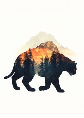 Mountain Panther Silhouette