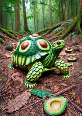 Avocado Turtle in Forest