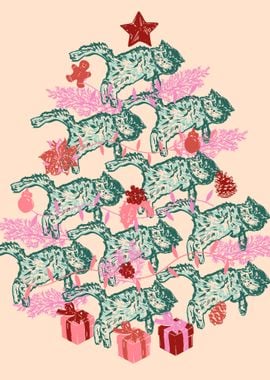 Retro Cat Christmas Tree