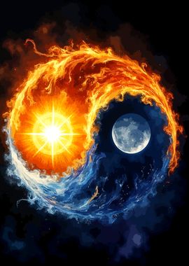 Yin Yang Sun and Moon