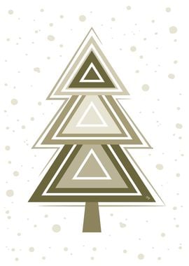 Geometric Nordic style Beige Christmas Tree