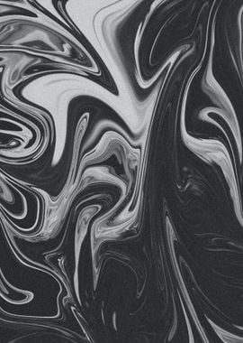 Abstract Black and White Liquid