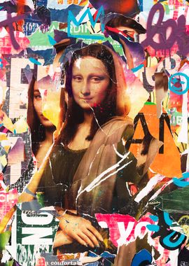 Mona Lisa graffiti collage