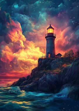 Lighthouse at Sunset