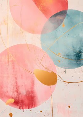 Abstract Circles with Gold