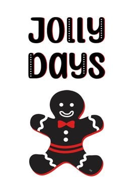 Gingerbread Jolly Days xmas typography