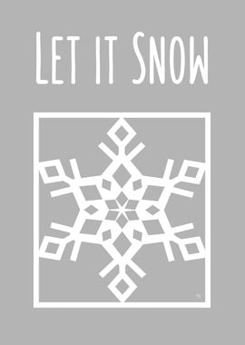 Let It Snow Snowflake xmas typography