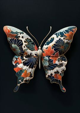 Japanese Floral Butterfly