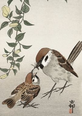 Birds and plants (1900 - 1936) by Ohara Koson (1877-1945).