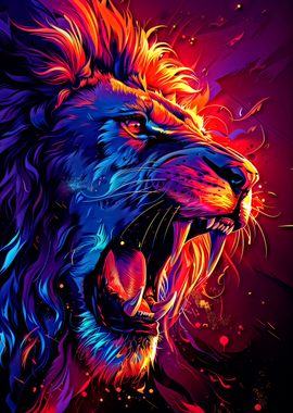 Neon Lion Roar