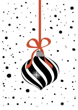 Black & White Christmas Ornament